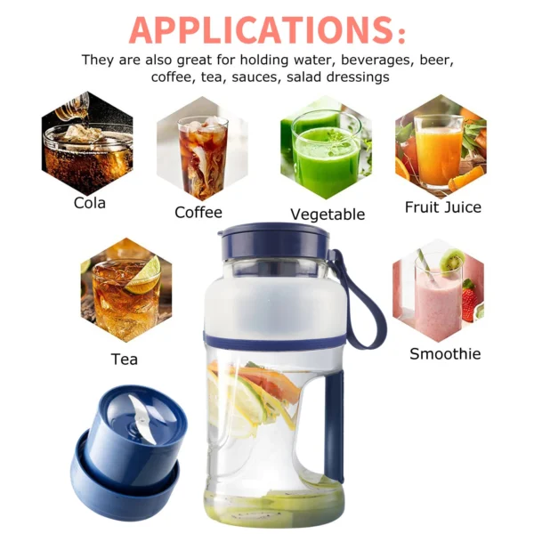 Electric Portable Juicer With Large Capacity 1000ml Juicer Outdoor Sports Cup Fresh Fruit Blender Citrus Lemon  Juice Cup