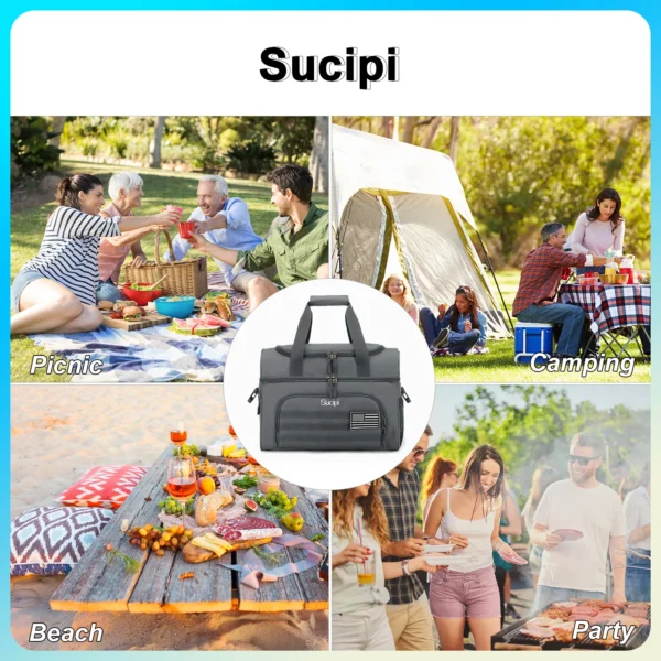 2022 new arrival foldable large cooler bag ice pack waterproof travel lunch bag picnic camping trip men women cooler bags - Image 5