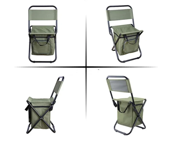 Portable outdoor folding ice bag chair with storage bag with back insulation 3 in 1 recreational camping fishing chair - Image 4