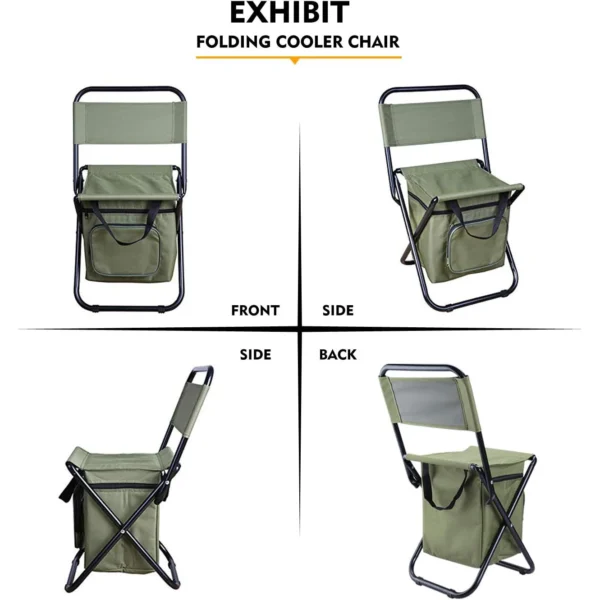 Outdoor Folding Backpack Chair Portable Storage Bag 3-in-1 Leisure Camping Fishing - Image 2