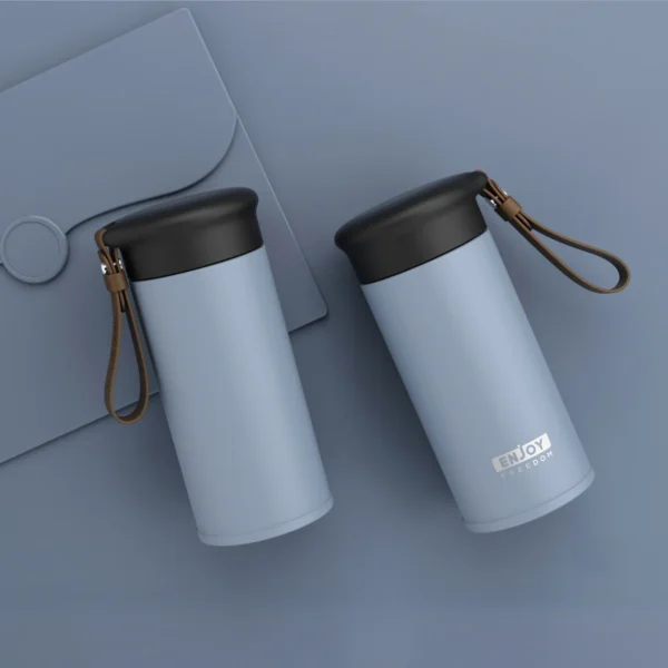 Portable Travel Insulated Thermal Coffee Cup 304 Stainless Steel Tumbler Mini Vacuum Water Bottle with Handle - Image 4