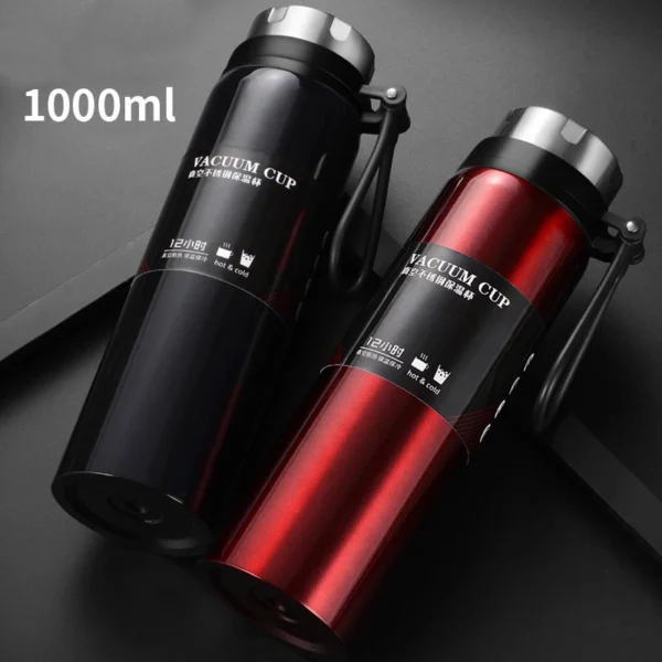 [JT-FL1000]Portable 1000ml business double walled thermal cup coffee vaccum office tea large capacity thermos