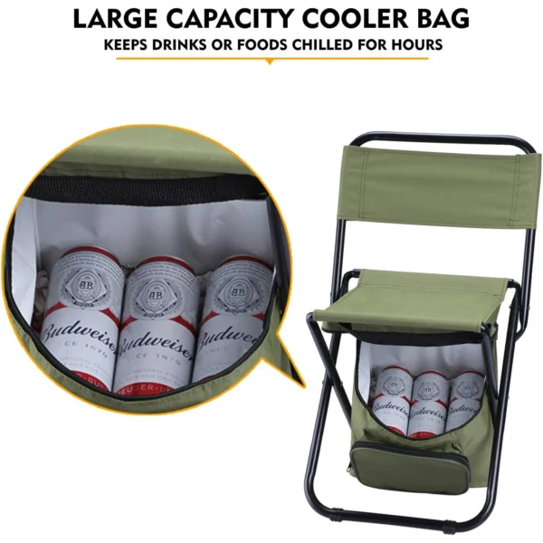 Outdoor Folding Backpack Chair Portable Storage Bag 3-in-1 Leisure Camping Fishing - Image 5