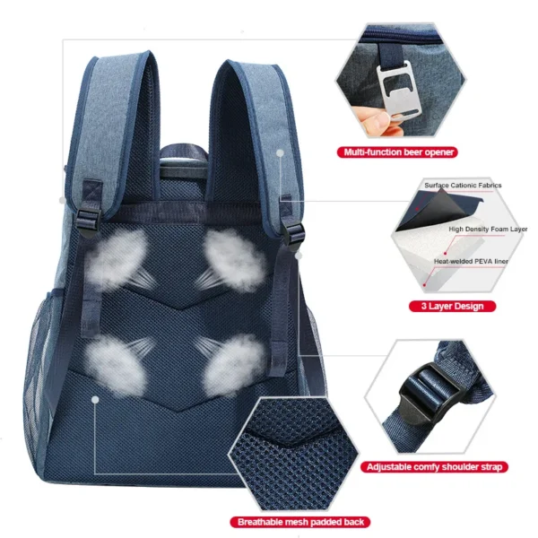 Big Capacity Leakproof Collapsible Cooler Bag For Camping Picnic Insulated Lunch Box - Image 3