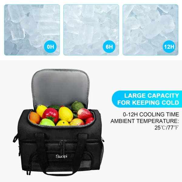 2022 new arrival foldable large cooler bag ice pack waterproof travel lunch bag picnic camping trip men women cooler bags - Image 4