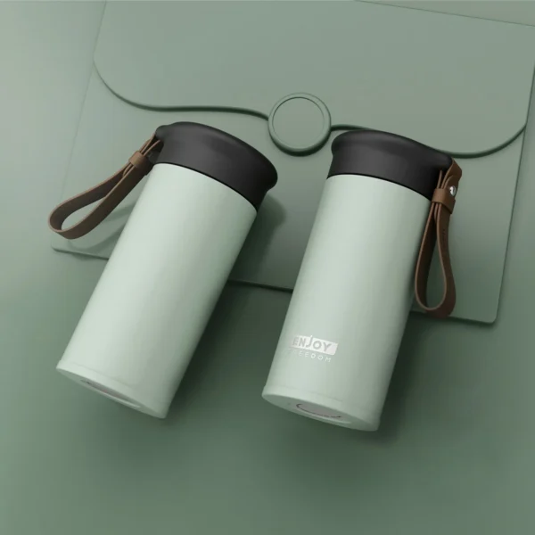 Portable Travel Insulated Thermal Coffee Cup 304 Stainless Steel Tumbler Mini Vacuum Water Bottle with Handle - Image 5